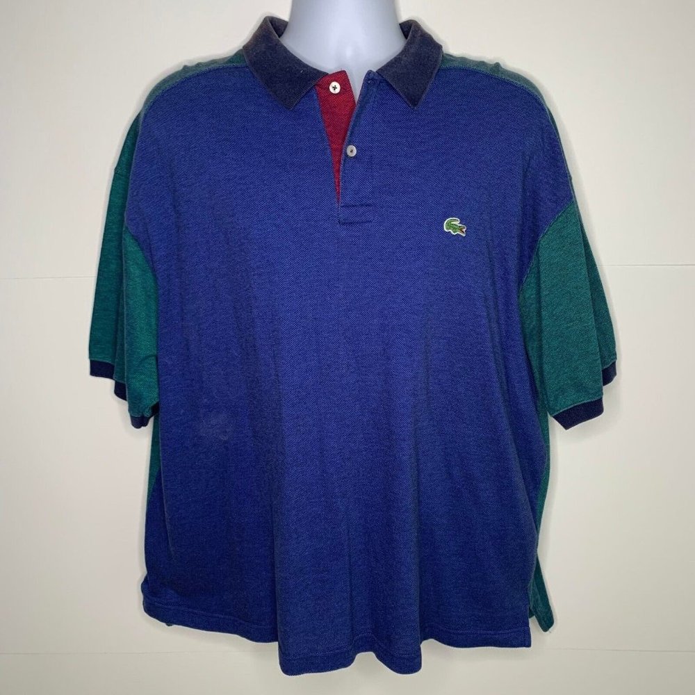 Vintage Lacoste Retro Flagship Colors Polo Shirt Mens Size XL Grand Patron